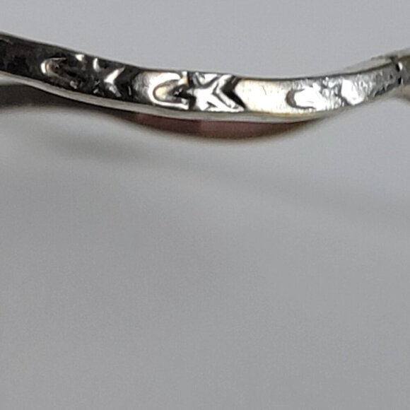 Vintage TAXCO 925 Sterling Silver Wavy Etched Bangle Bracelet 8.25 In - Picture 5 of 6